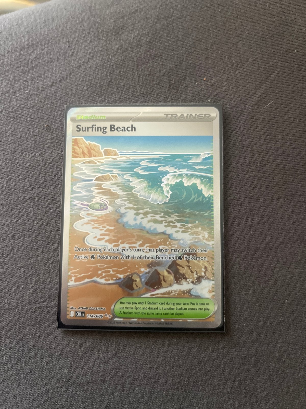 Pokémon TCG Surfing Beach Trainer Kaart 114/086, Ophalen of Verzenden, Zo goed als nieuw, Losse kaart