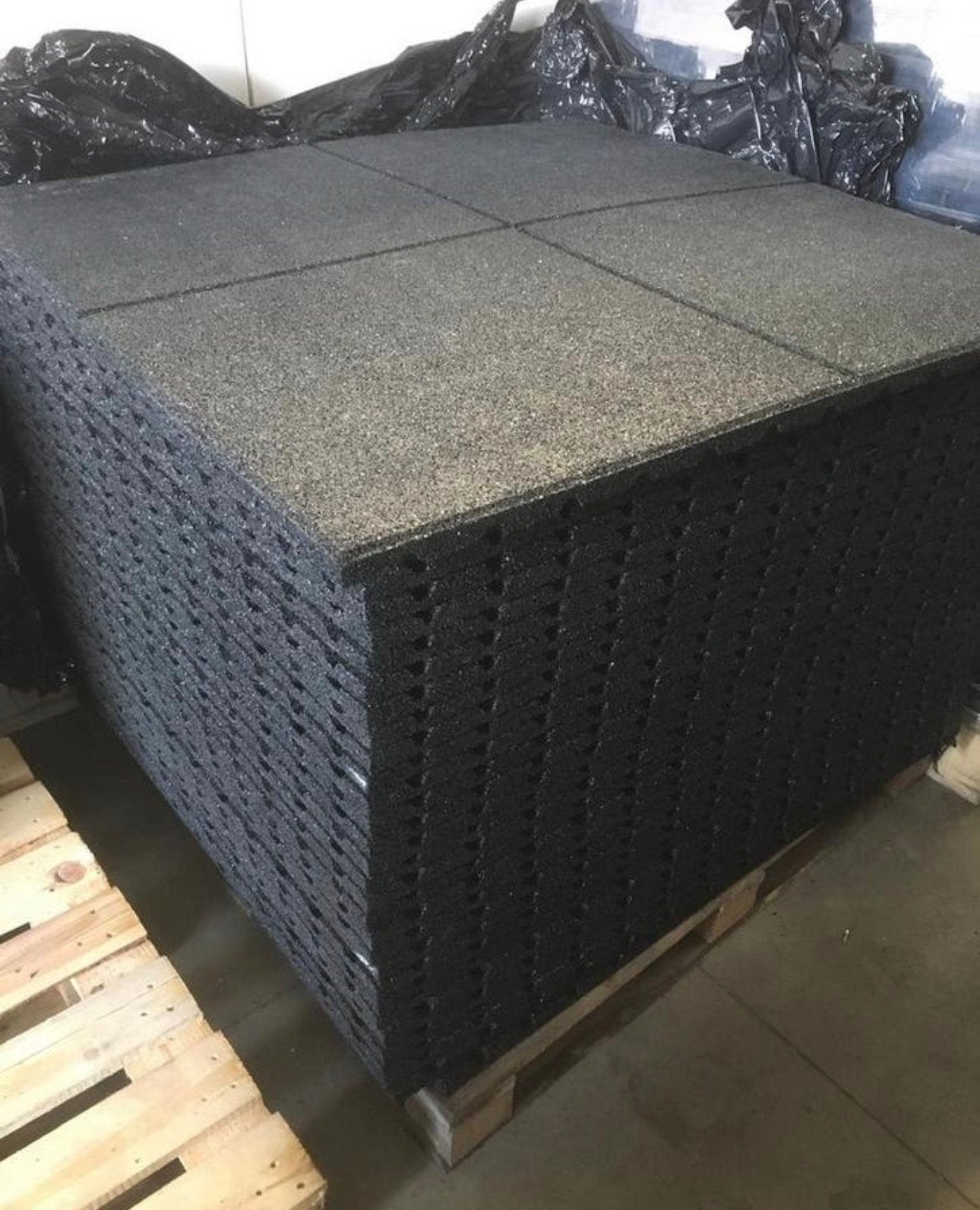 Nieuwe grote RUBBERTEGELS 100x100x2,5 zwart, Tuin en Terras, Tegels en Klinkers, Ophalen of Verzenden, Nieuw, Rubber, Terrastegels