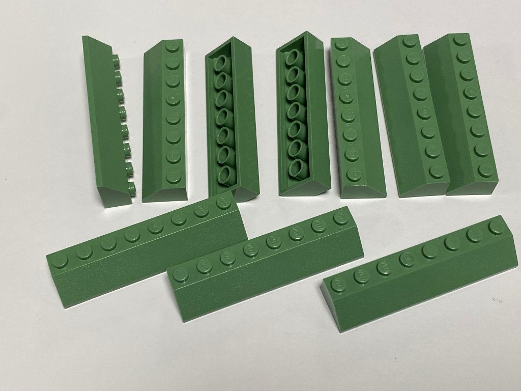 Partij 10x nieuwe 2x8 Lego dakpannen in divers kleuren, Overige thema's, Lego, Nieuw, Ophalen of Verzenden