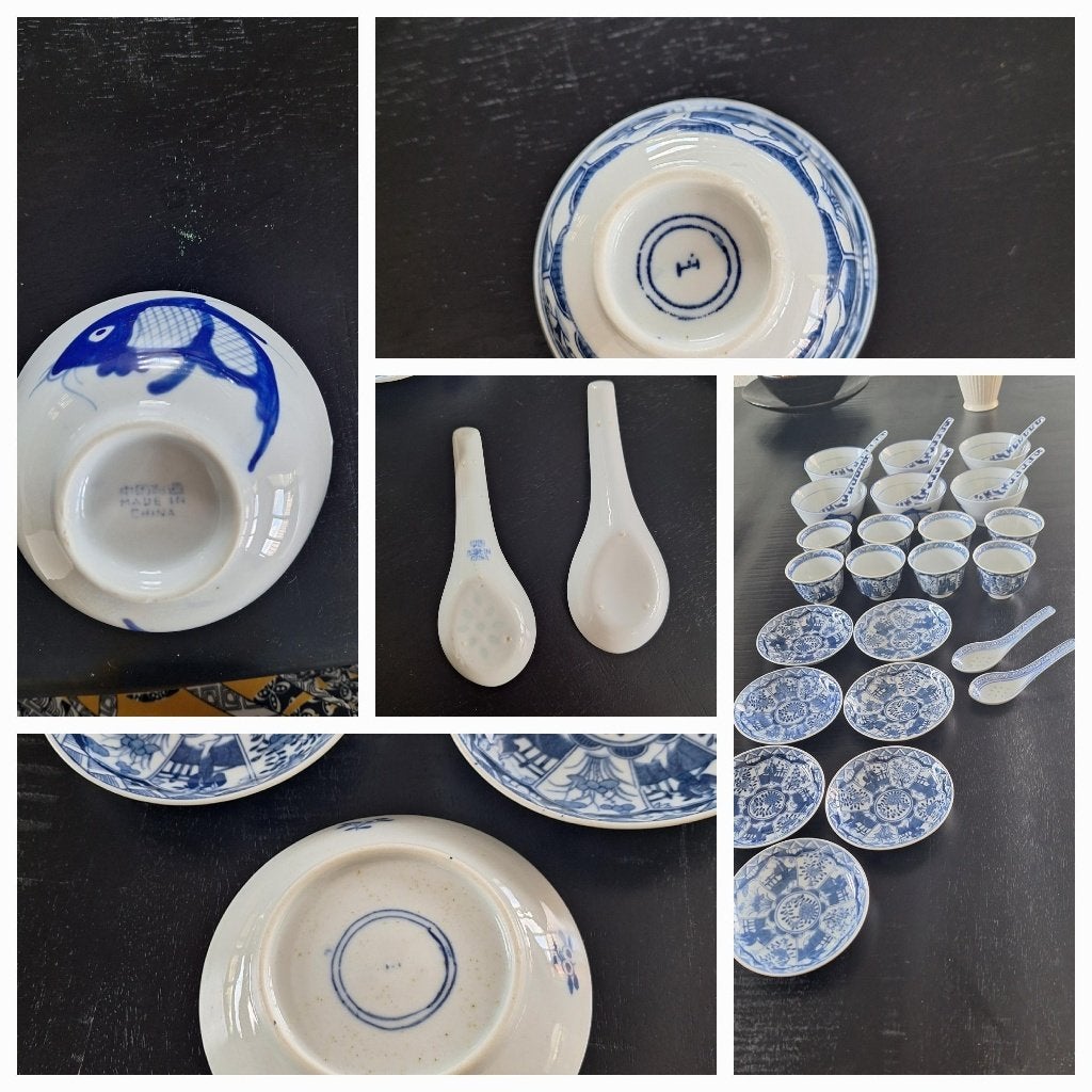 chinees aardewerk blauw serviesgoed, Ophalen of Verzenden