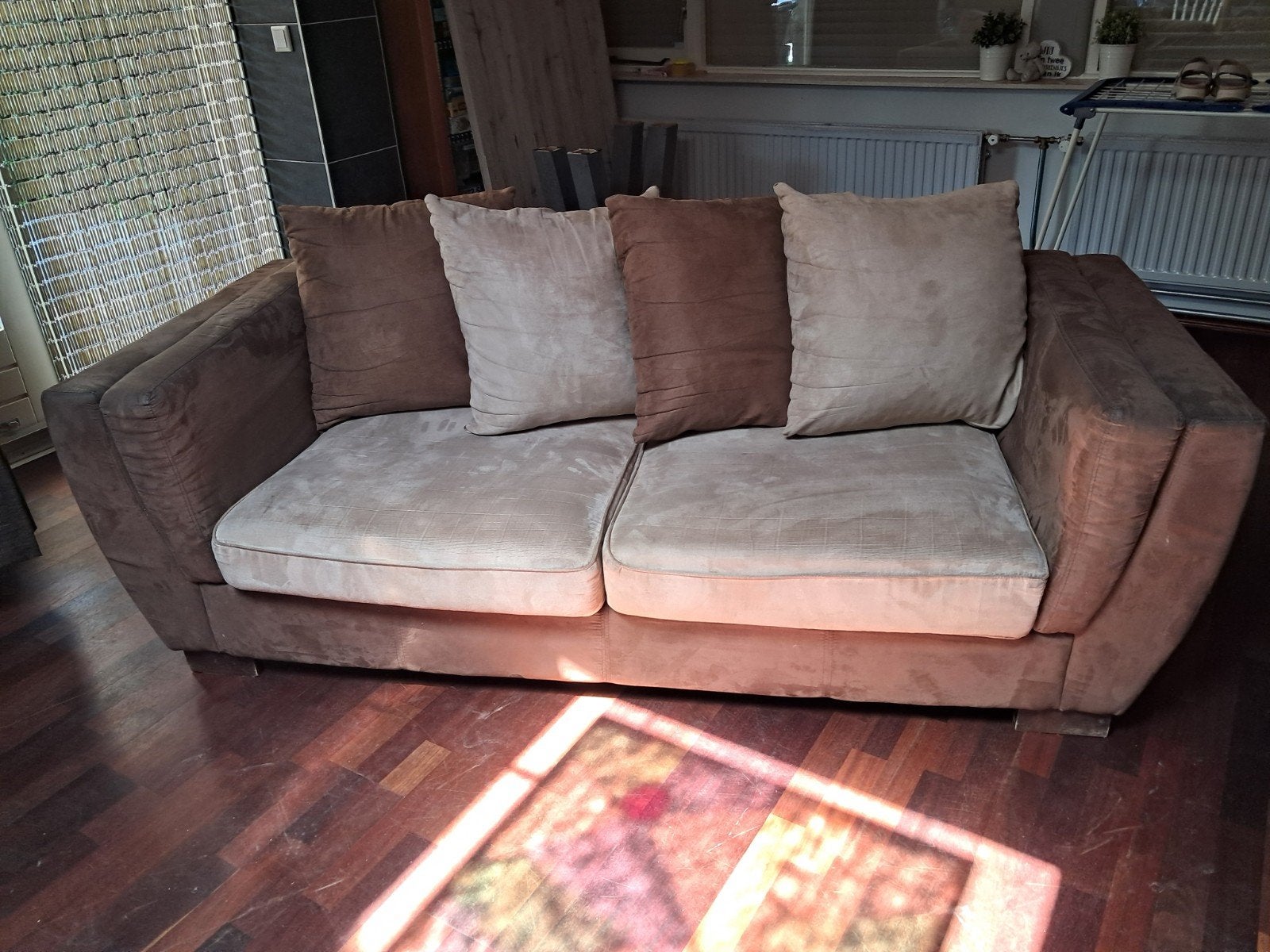 Comfortabele 3-zits bank - Goede staat, Huis en Inrichting, Banken | Bankstellen, Ophalen, Gebruikt, Driepersoons, 75 tot 100 cm