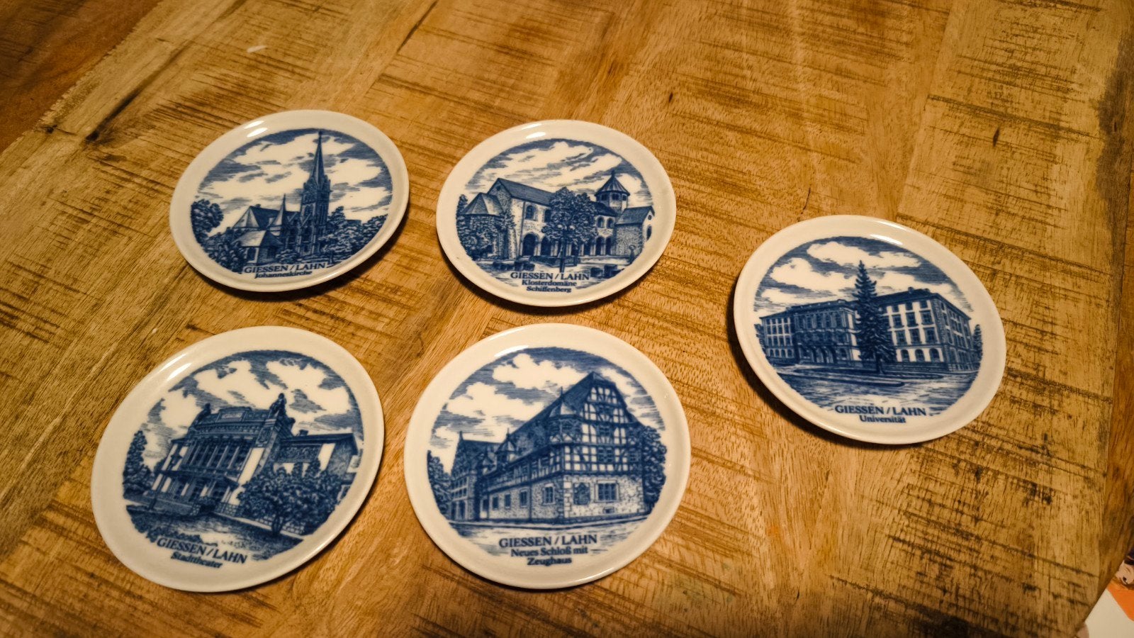 5 Lindner bordjes Bavaria onderzetters - Echt Cobalt set, Ophalen of Verzenden