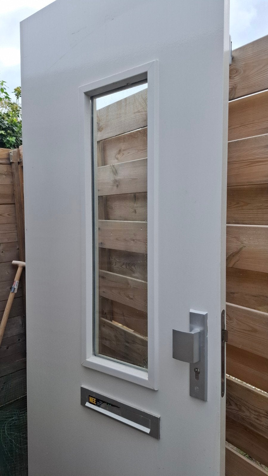 Buitendeur wit met glas, 217x83.5 cm, Doe-het-zelf en Verbouw, Ophalen