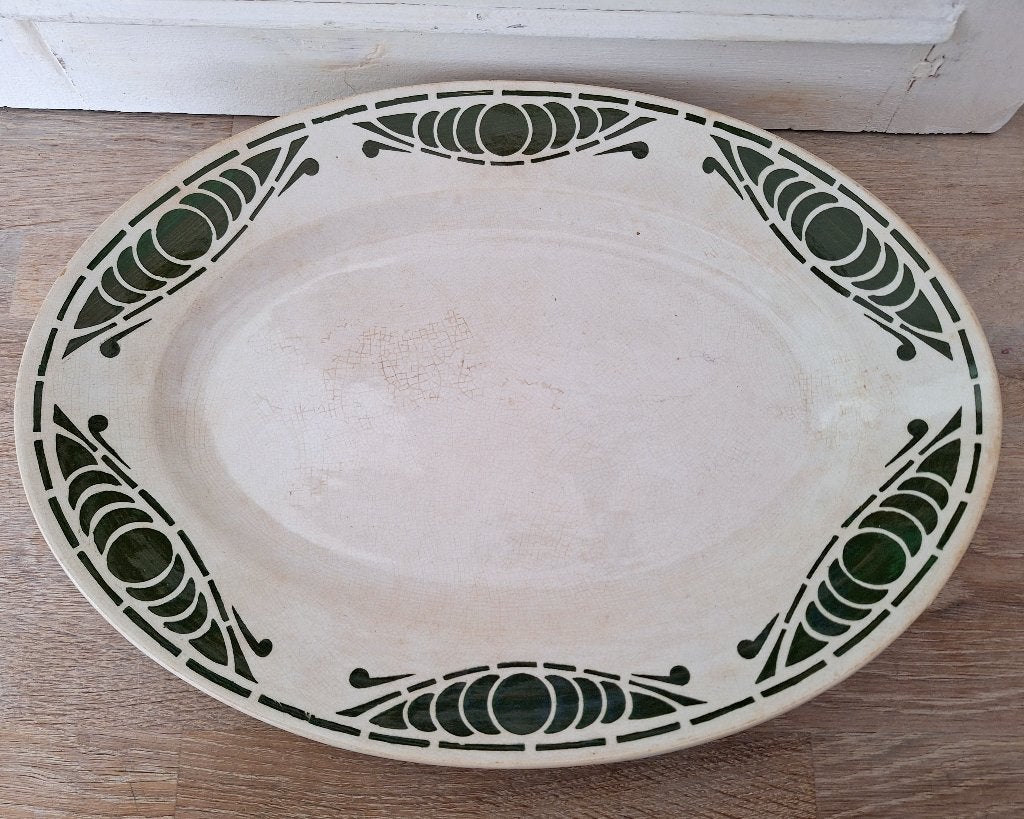 Prachtige ovale schaal, Pexonne, spuitdecor, Antiek en Kunst, Ophalen of Verzenden
