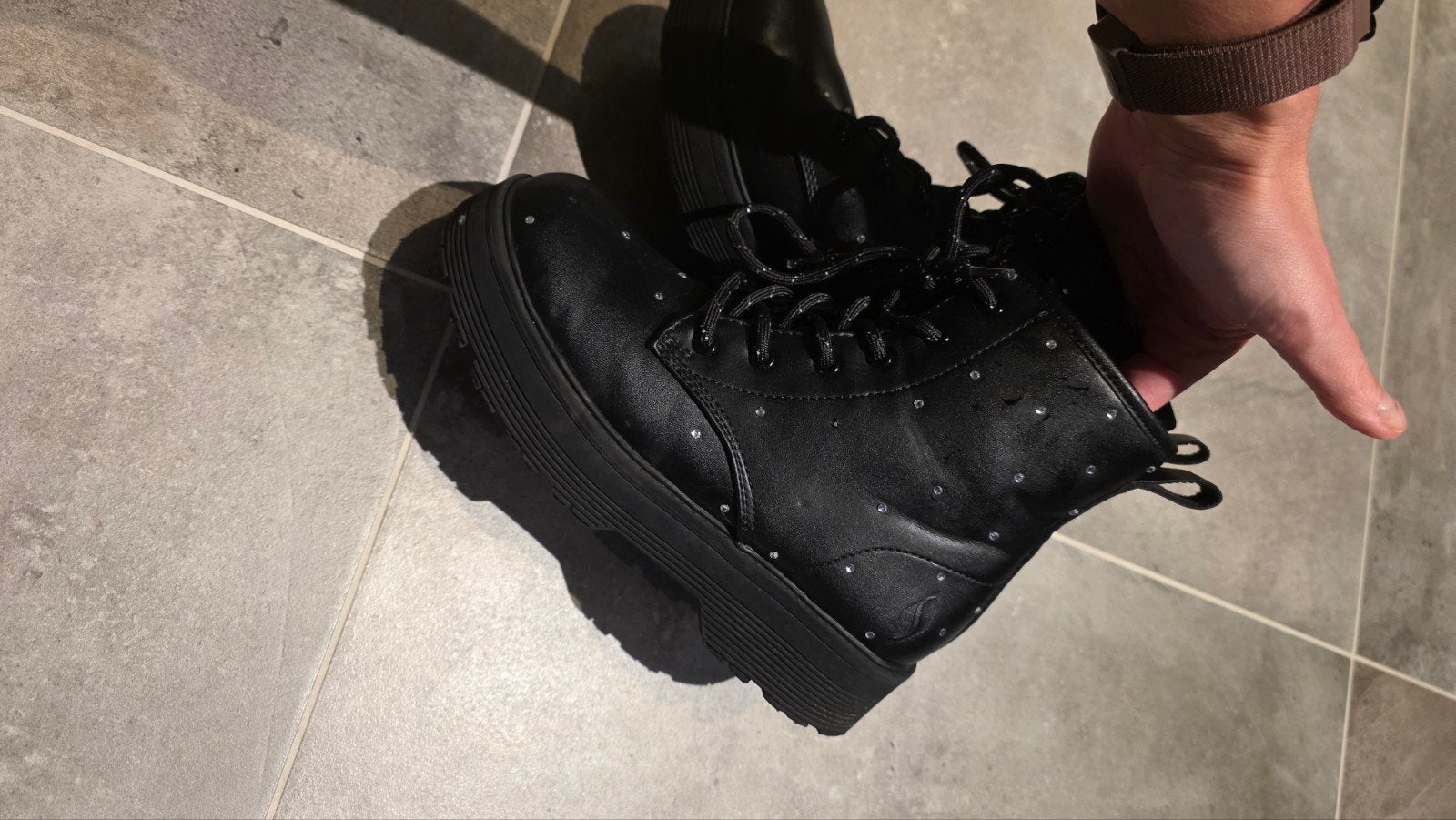 zwarte enkellaarzen met studs - Maat 34, Ophalen, Skechers, Zwart, Lage of Enkellaarzen