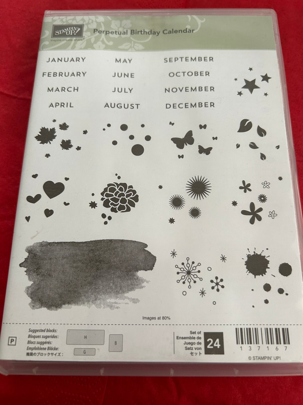 Stampin’ up Perpetual Birthday Calendar stempelset, Ophalen of Verzenden, Gebruikt, Clearstamp