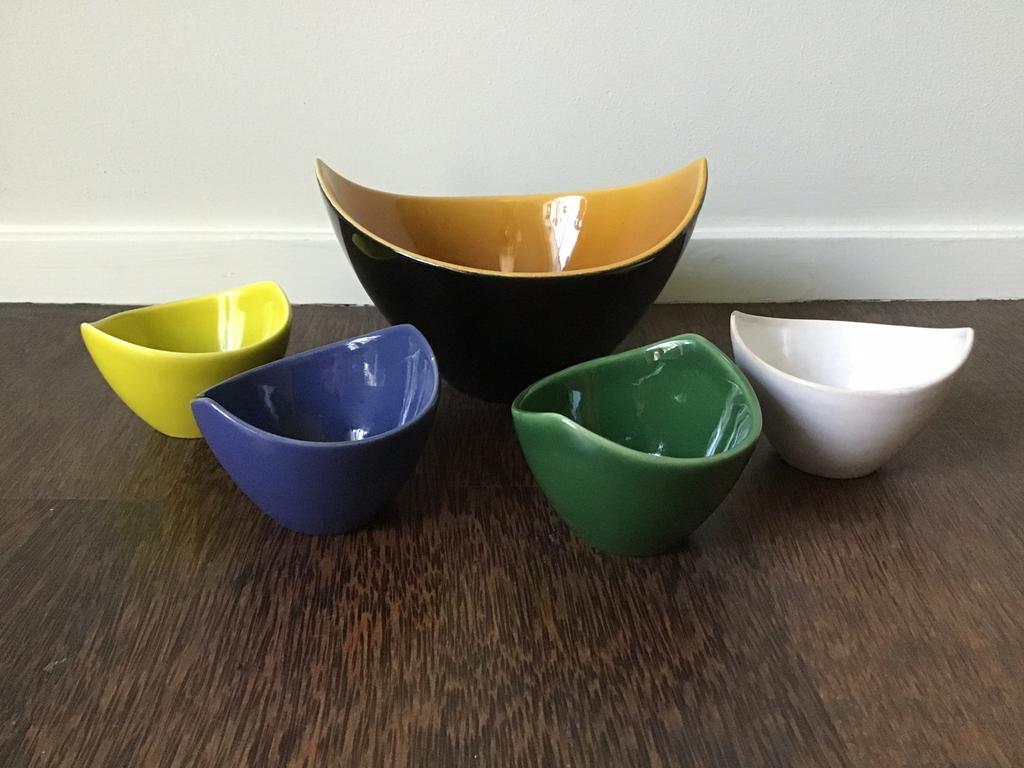Potterie de Driehoek - pindastel met 4 losse bakjes - retro, Ophalen of Verzenden