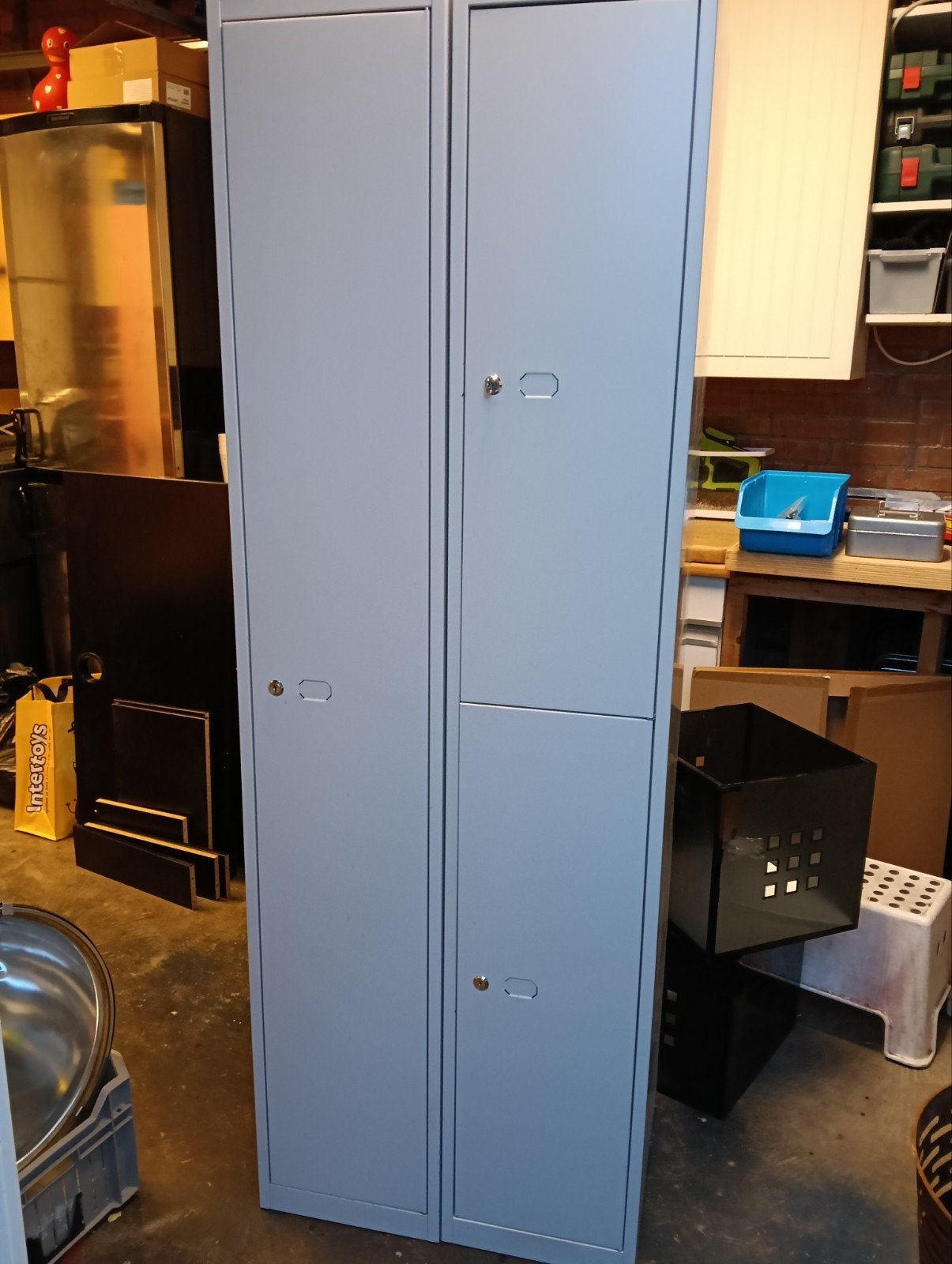 2x Bisley metalen locker/opbergkast - grijs, Huis en Inrichting, Ophalen, Gebruikt, Industrieel, functioneel