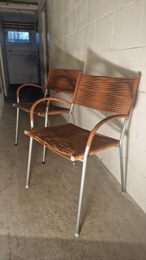 2x Miss B stoelen Tito Agnoli voor Pierantonio Bonacina, Gebruikt, Twee, Bruin, Ophalen of Verzenden