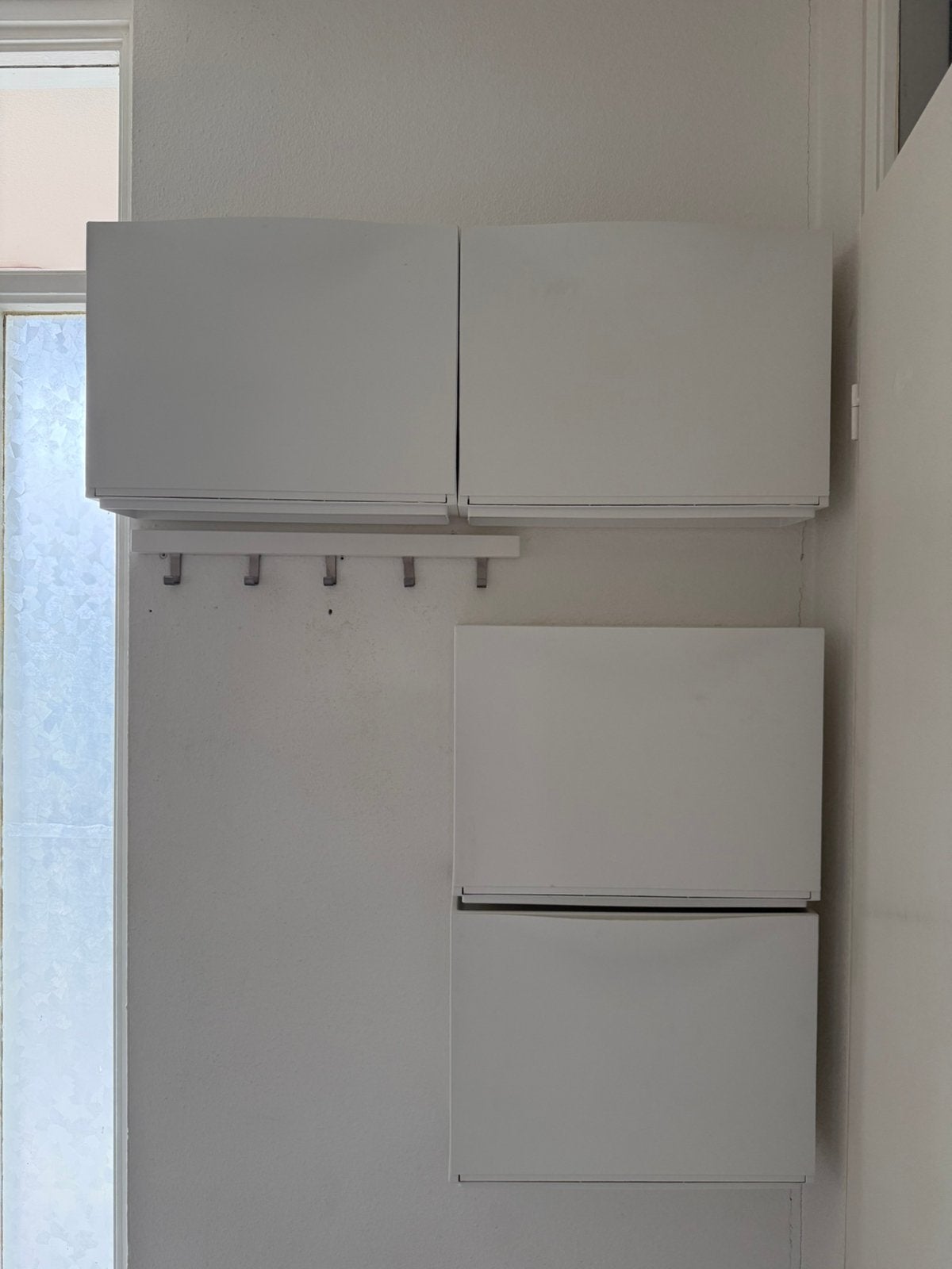 4 witte schoenenkasten + kapstok, Ophalen, Zo goed als nieuw