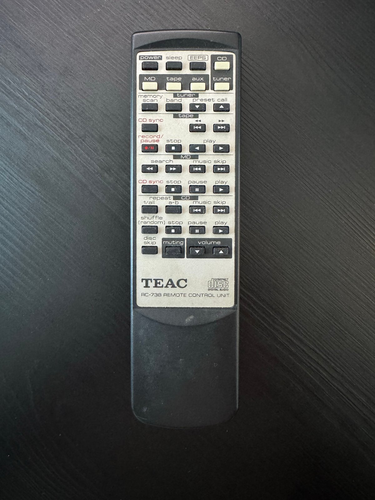 TEAC RC-738 Afstandsbediening, Audio, Tv en Foto, Afstandsbedieningen, Gebruikt, Origineel, Mediaspeler, Ophalen of Verzenden