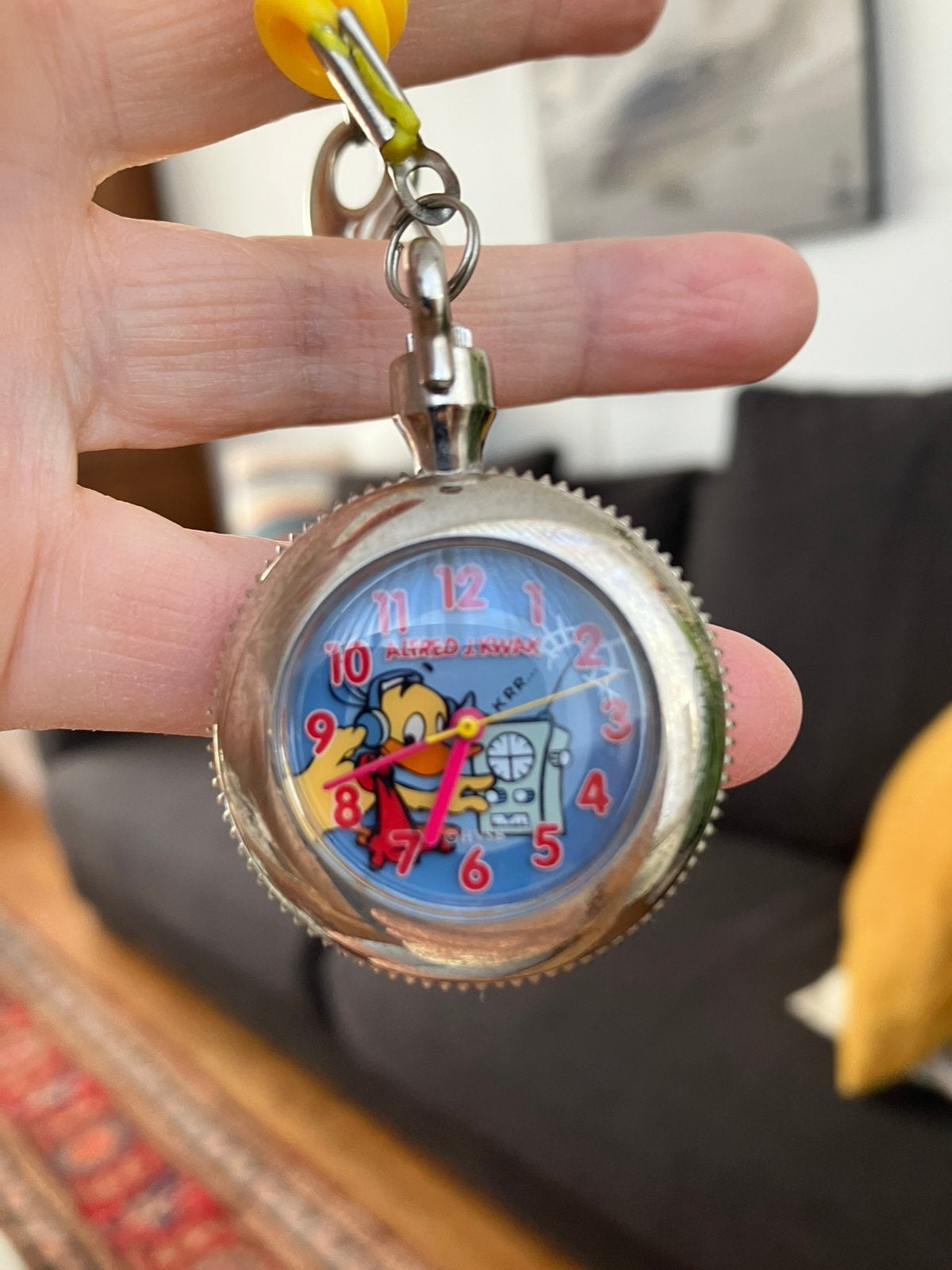 Alfred J Kwak zakhorloge verzamelaars object, Ophalen of Verzenden, Gebruikt, Geel, Jongen of Meisje