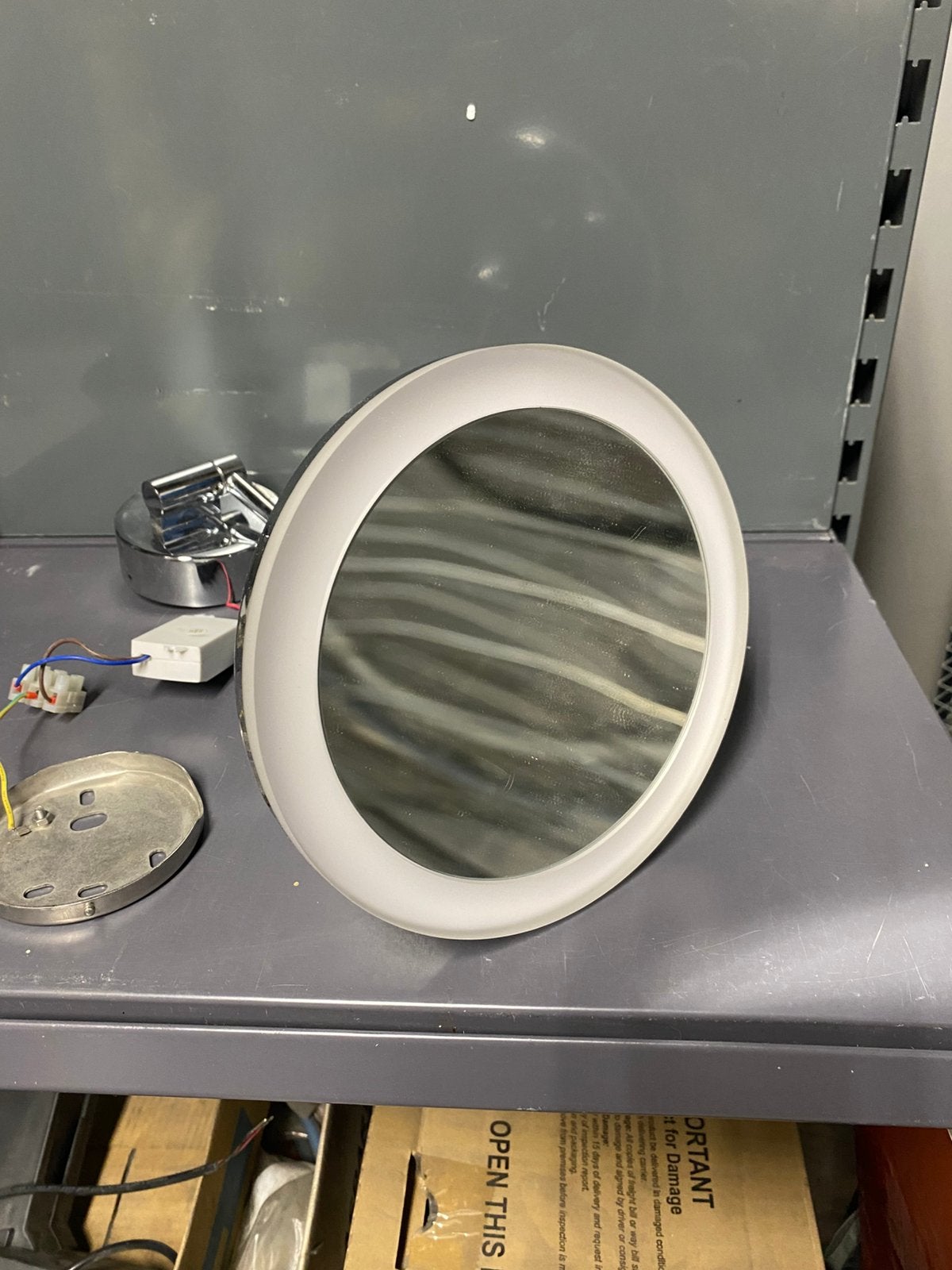 Ronde verstelbare spiegel met lamp, Minder dan 50 cm, Rond, Ophalen of Verzenden, Zo goed als nieuw