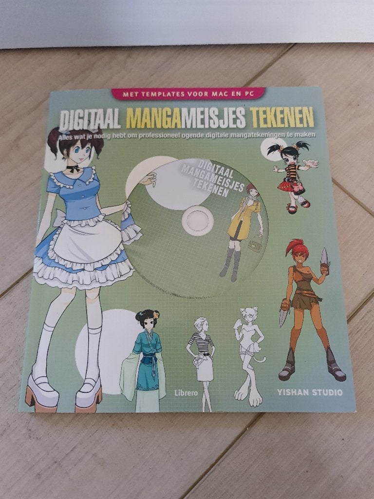 Digitaal Mangameisjes tekenen boek met CD, Boeken, Hobby en Vrije tijd, Ophalen of Verzenden, Zo goed als nieuw, Tekenen en Schilderen