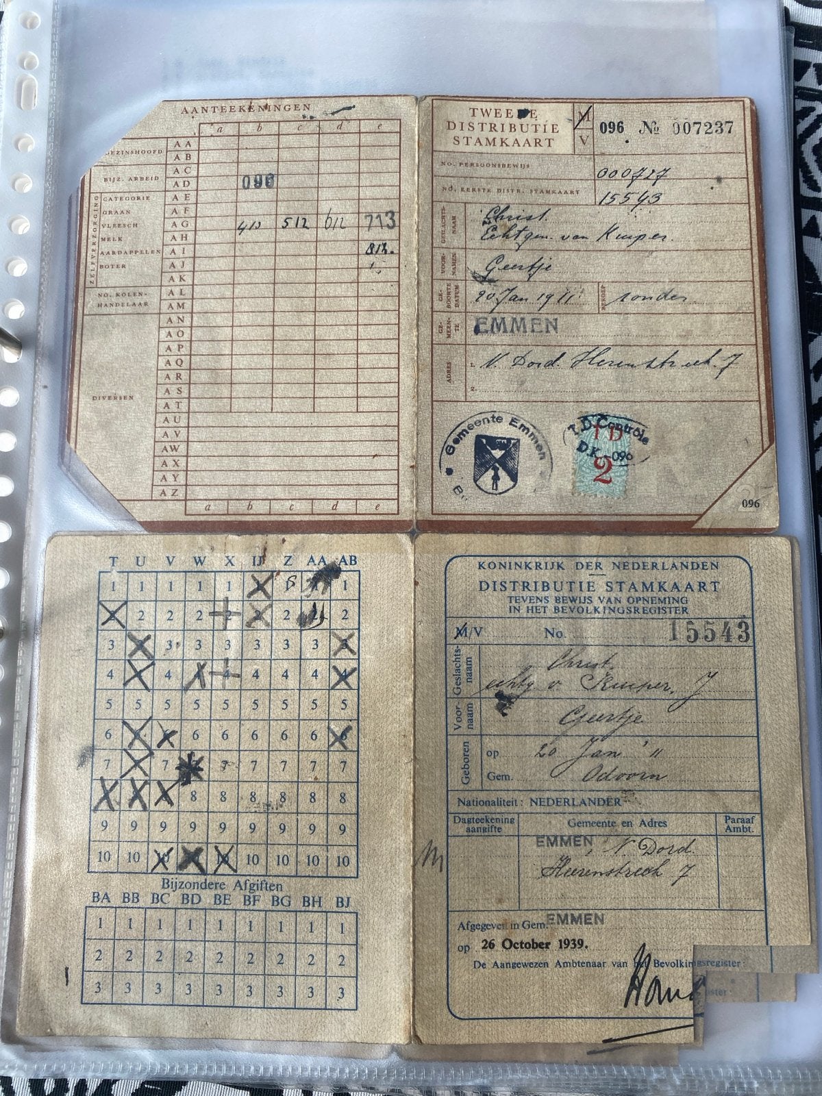Oude Nederlandse Distributiestamkaart WOII, Verzamelen, Ophalen of Verzenden, Gebruikt