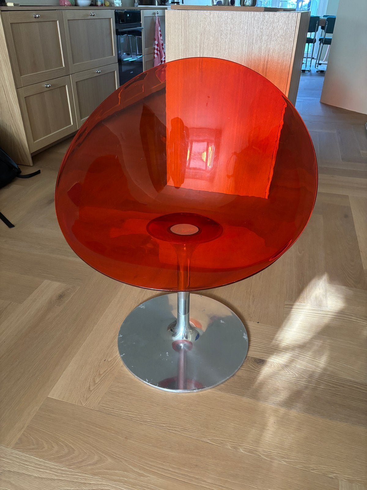 Kartell Ero S draaifauteil stoel vintage spave age, Huis en Inrichting, Stoelen, Ophalen, Gebruikt, Wit, Eén