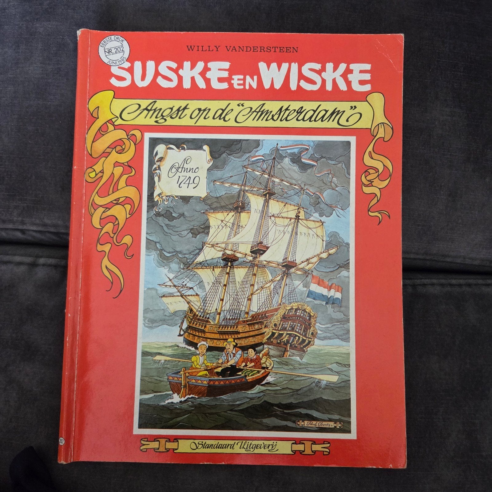 Suske en Wiske: Angst op de "Amsterdam" (Nr. 202), Boeken, Stripboeken, Eén stripboek, Ophalen of Verzenden, Gelezen, Willy Vandersteen