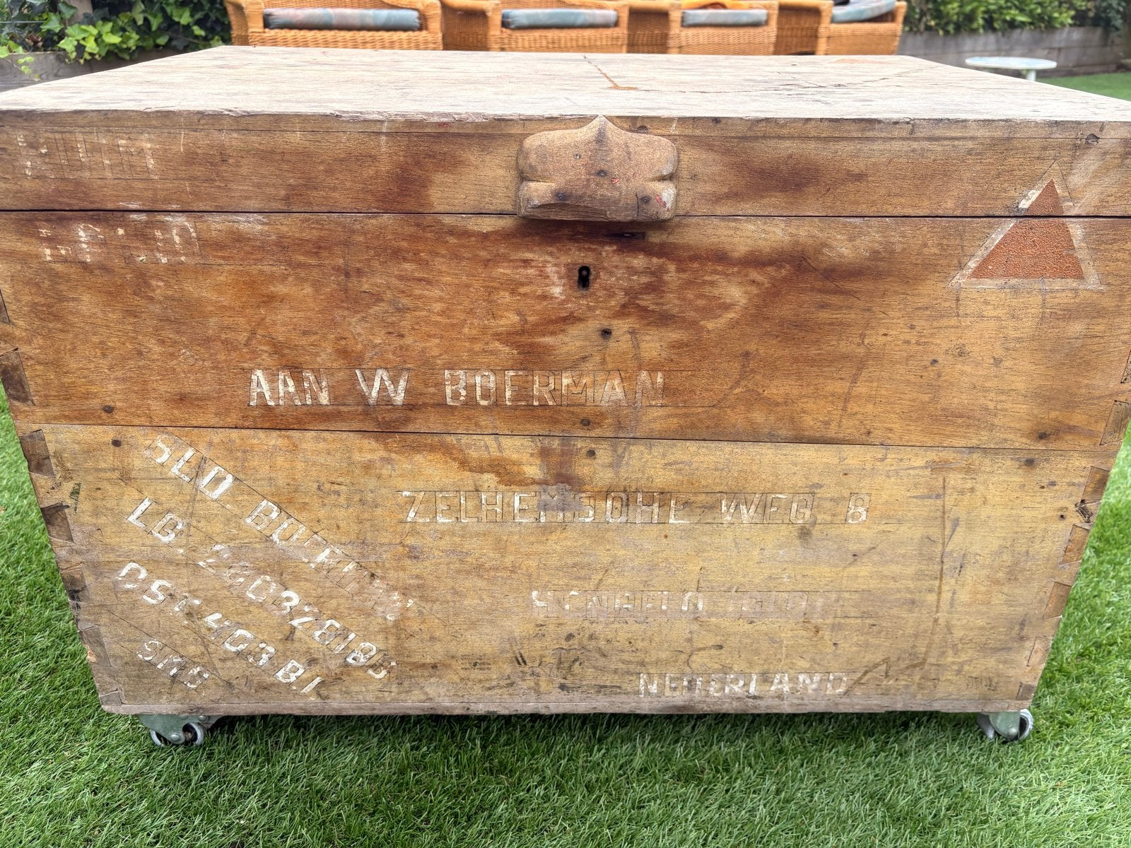 Vintage Legerkist op zwenkwielen - Unieke opbergkist, Ophalen