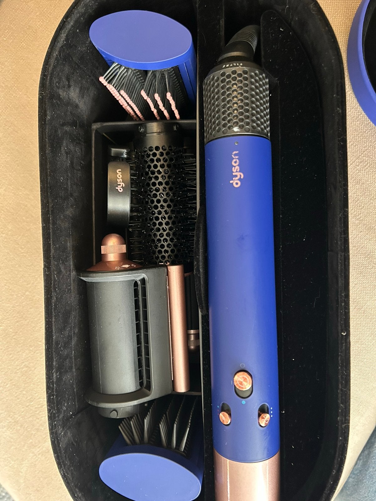 Dyson Airwrap Complete Styler - Blauw/Koper, Ophalen of Verzenden, Zo goed als nieuw, Haarverzorging
