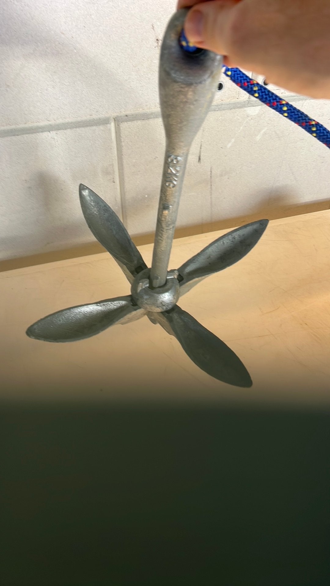 Anker 3.2KG met lijn - Opvouwbaar, Watersport en Boten, Ophalen of Verzenden, Gebruikt, Overige typen