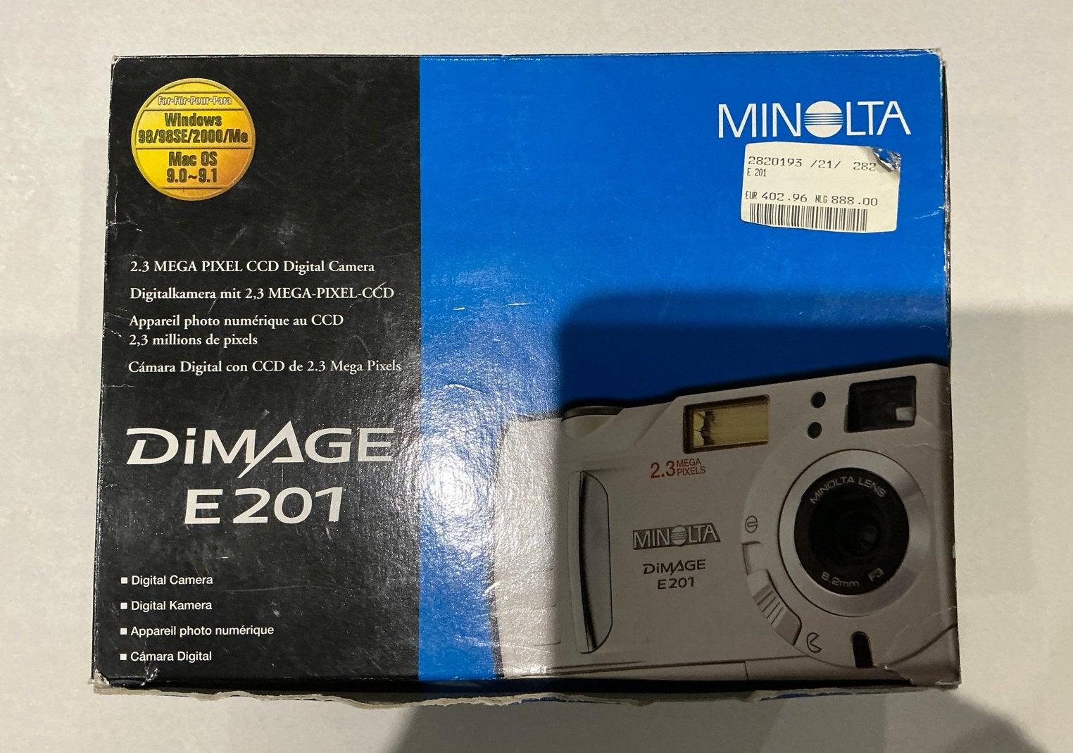 Minolta Dimage E201 Digitale Camera met 2.3 Megapixels, Ingebouwde flitser, Minolta, Ophalen of Verzenden, Compactcamera