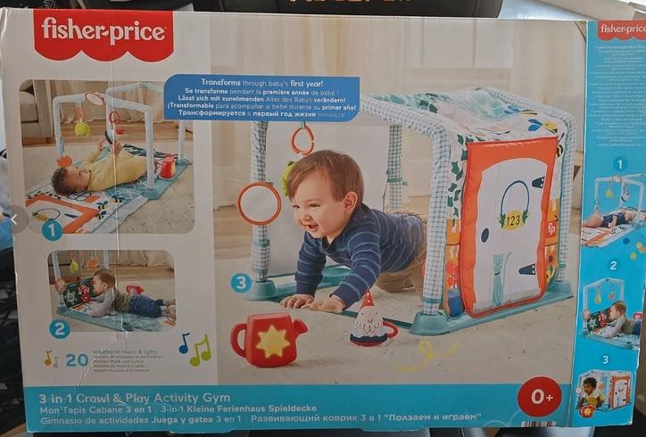 Fisher‑Price 3‑in‑1 Crawl & Play Activity Gym – Babygym, Kinderen en Baby's, Speelgoed | Babyspeelgoed, Ophalen, Zo goed als nieuw