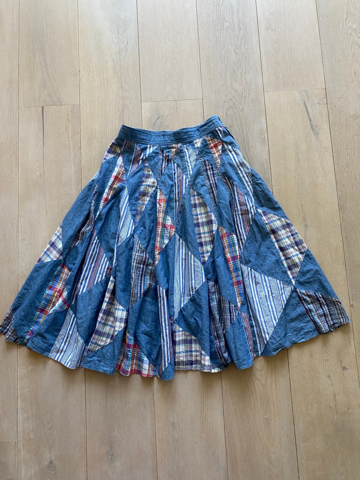 Rok boger patchwork M nieuwstaat, Kleding | Dames, Maat 38/40 (M), Blauw, Ophalen of Verzenden, Zo goed als nieuw