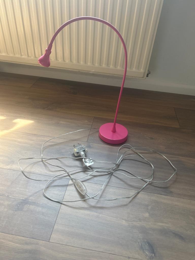 Roze flexibele bureaulamp / tafellamp, Ophalen of Verzenden, Gebruikt