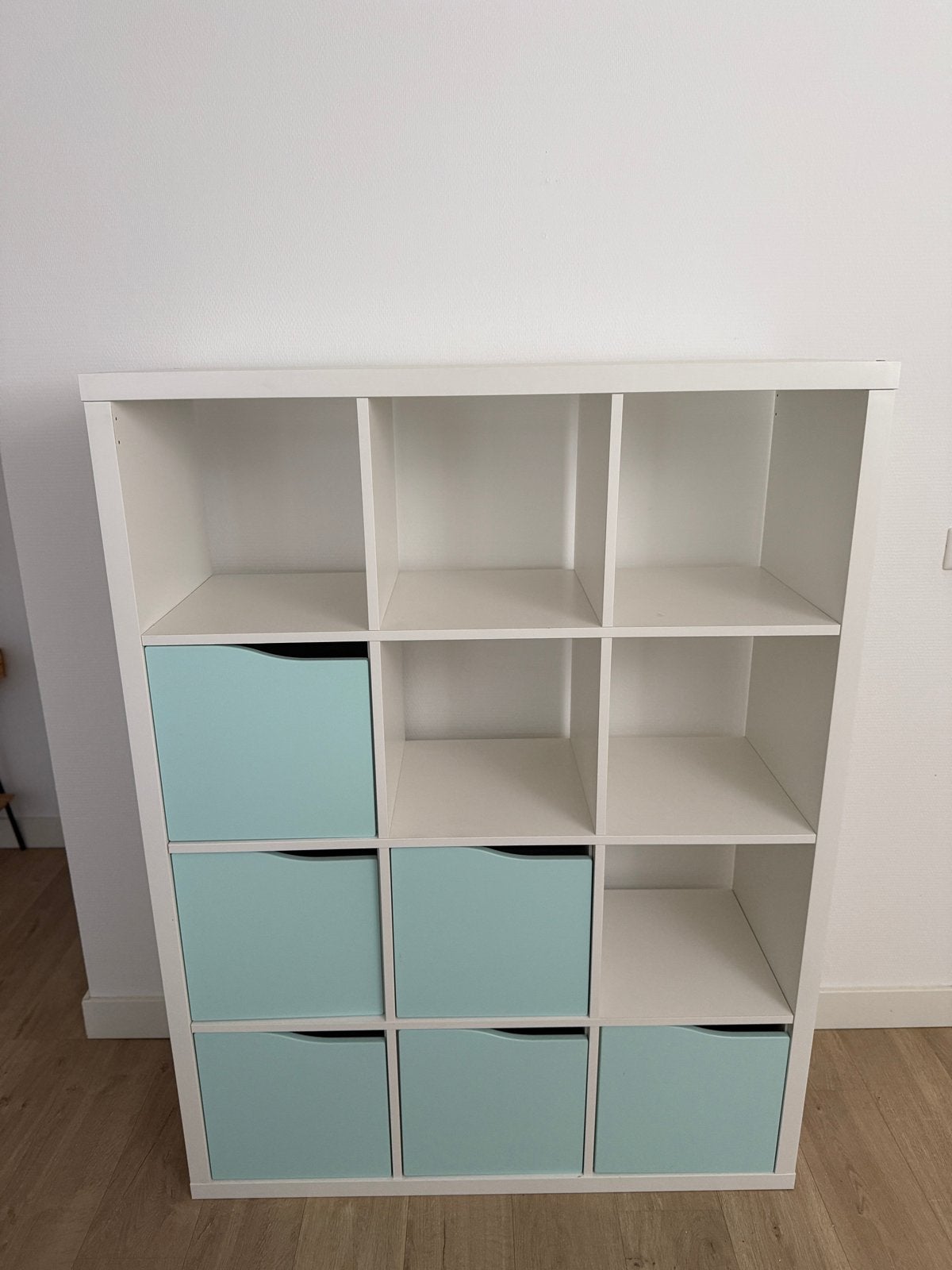 IKEA KALLAX shelving unit, white, 12 cubes, Ophalen, 100 tot 150 cm, 100 tot 150 cm, Zo goed als nieuw