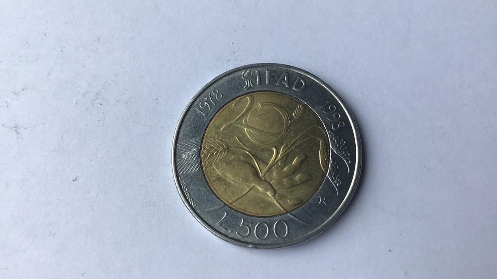 Italie 500 lire 1998 Ifad., Ophalen of Verzenden
