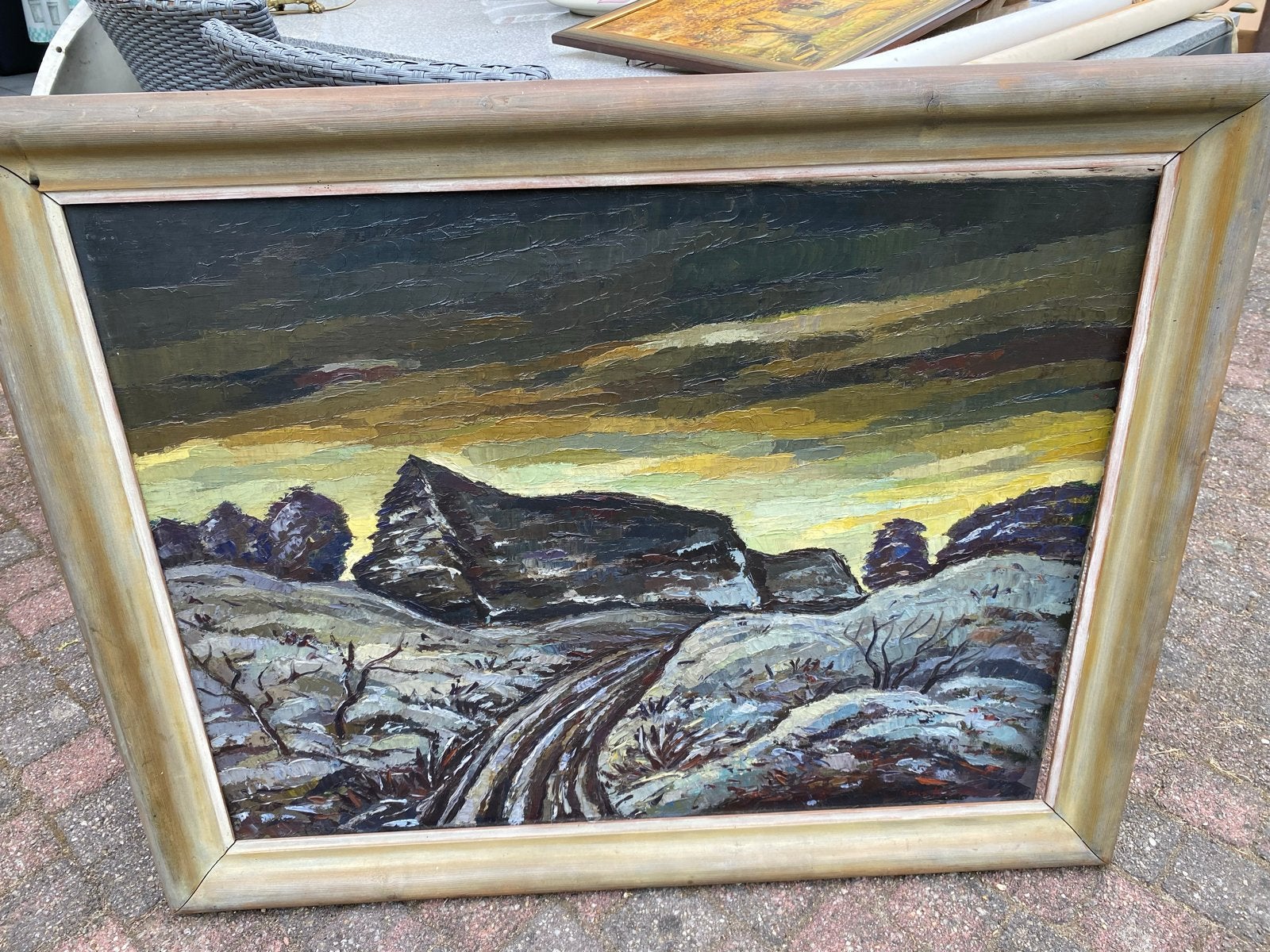 Impressionistisch Landschap olie schilderij van Frans Ploum, Antiek en Kunst, Kunst | Schilderijen | Klassiek, Ophalen, Doek, Impressionistisch