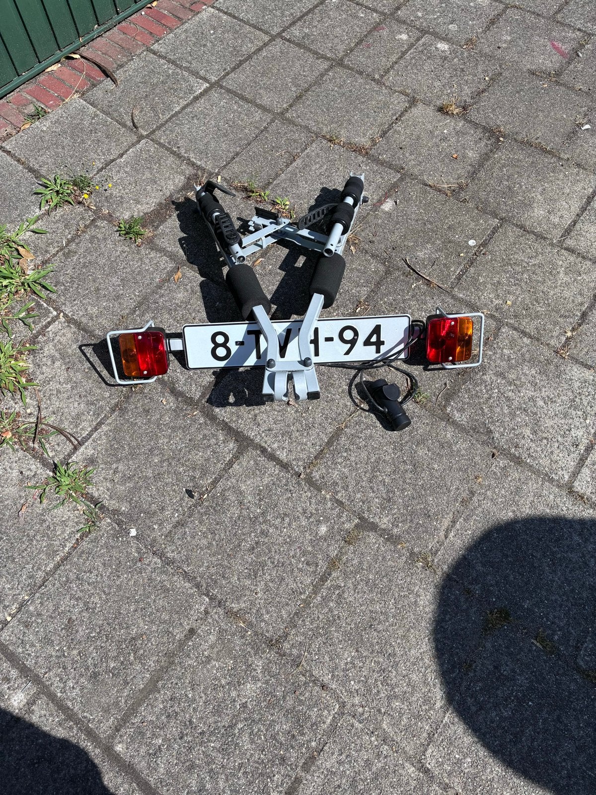 trekhaakdrager met verlichting en kentekenplaat, Auto diversen, Fietsendragers, Ophalen, 2 fietsen, Gebruikt, Trekhaakdrager