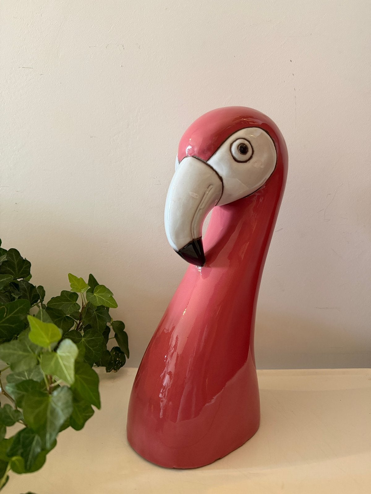 Jaren 80 keramiek beeld van Flamingo, Ophalen of Verzenden