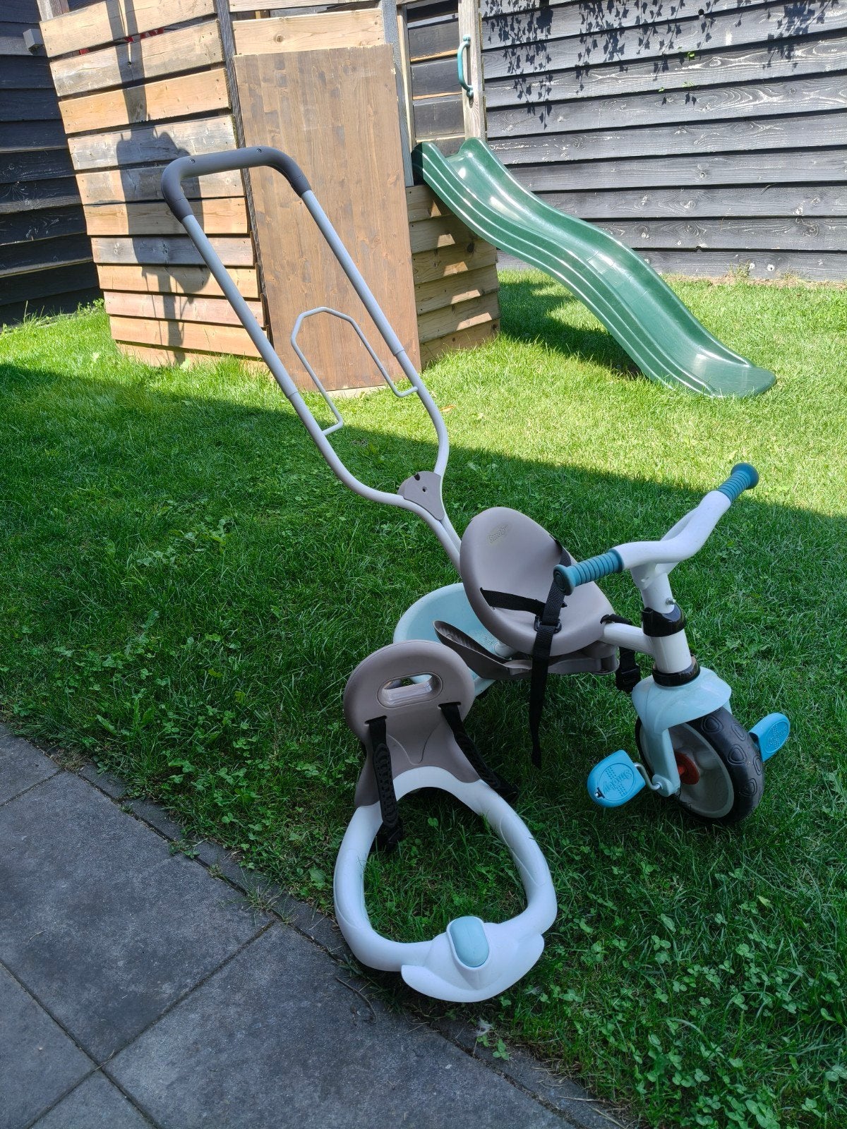 Smoby driewieler met duwstang en verkleiner, Ophalen