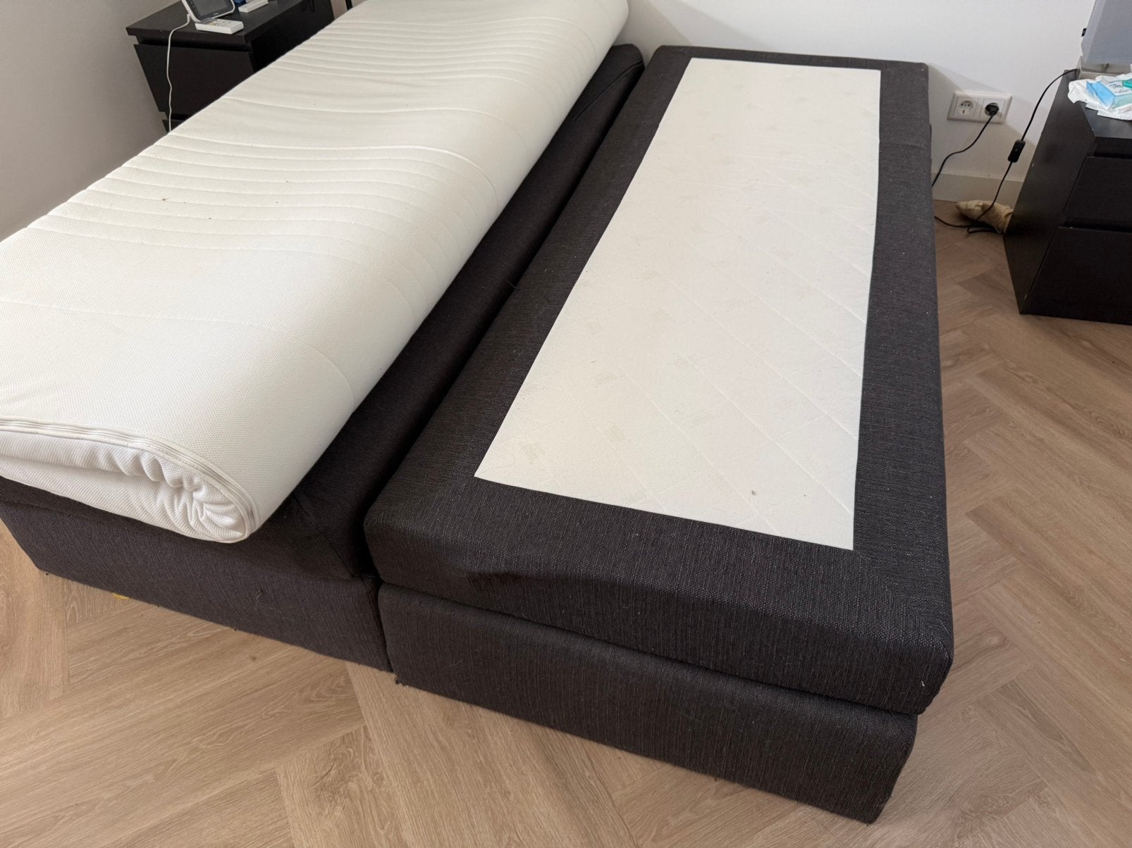 Beddenreus Boxspring 160x200 incl topper, Ophalen, Gebruikt, Tweepersoons, 160 cm