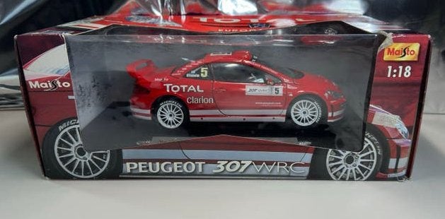 Peugeot 307 WRC Rally Auto Model Maisto 1:18, Ophalen of Verzenden, Zo goed als nieuw, Auto, Maisto