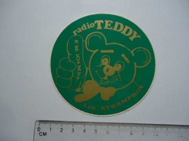 sticker oud RADIO Teddy Stramproy piraat piraten zender, Verzenden, Zo goed als nieuw