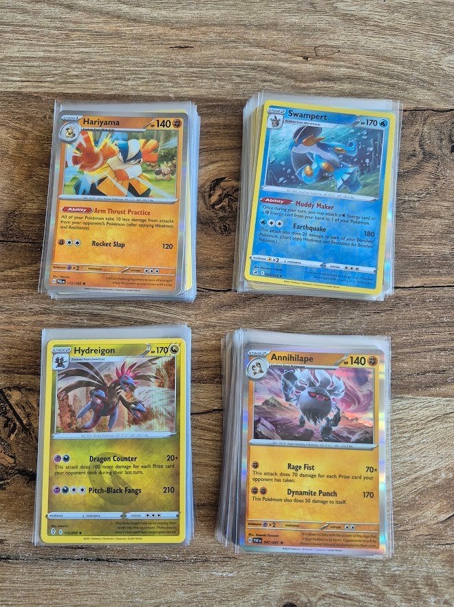 Pokémonkaarten RARE - SLEEVED, Ophalen of Verzenden, Zo goed als nieuw, Meerdere kaarten, Foil