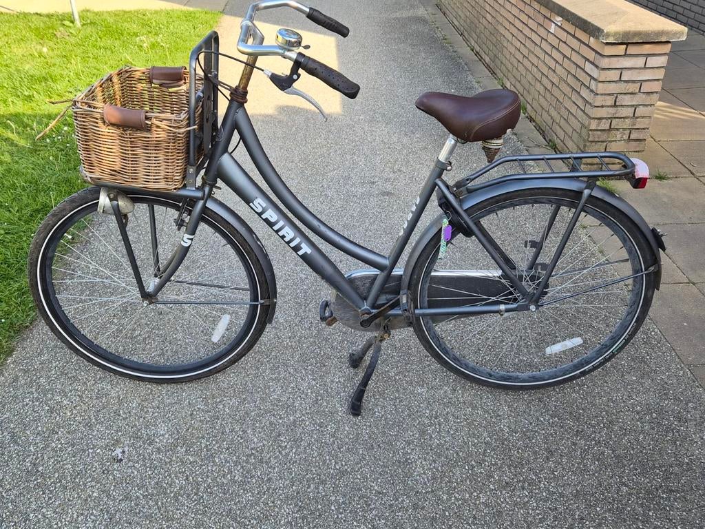 Spirit damesfiets met mand - Grijs, Velgrem, Versnellingen, Ophalen, Overige merken