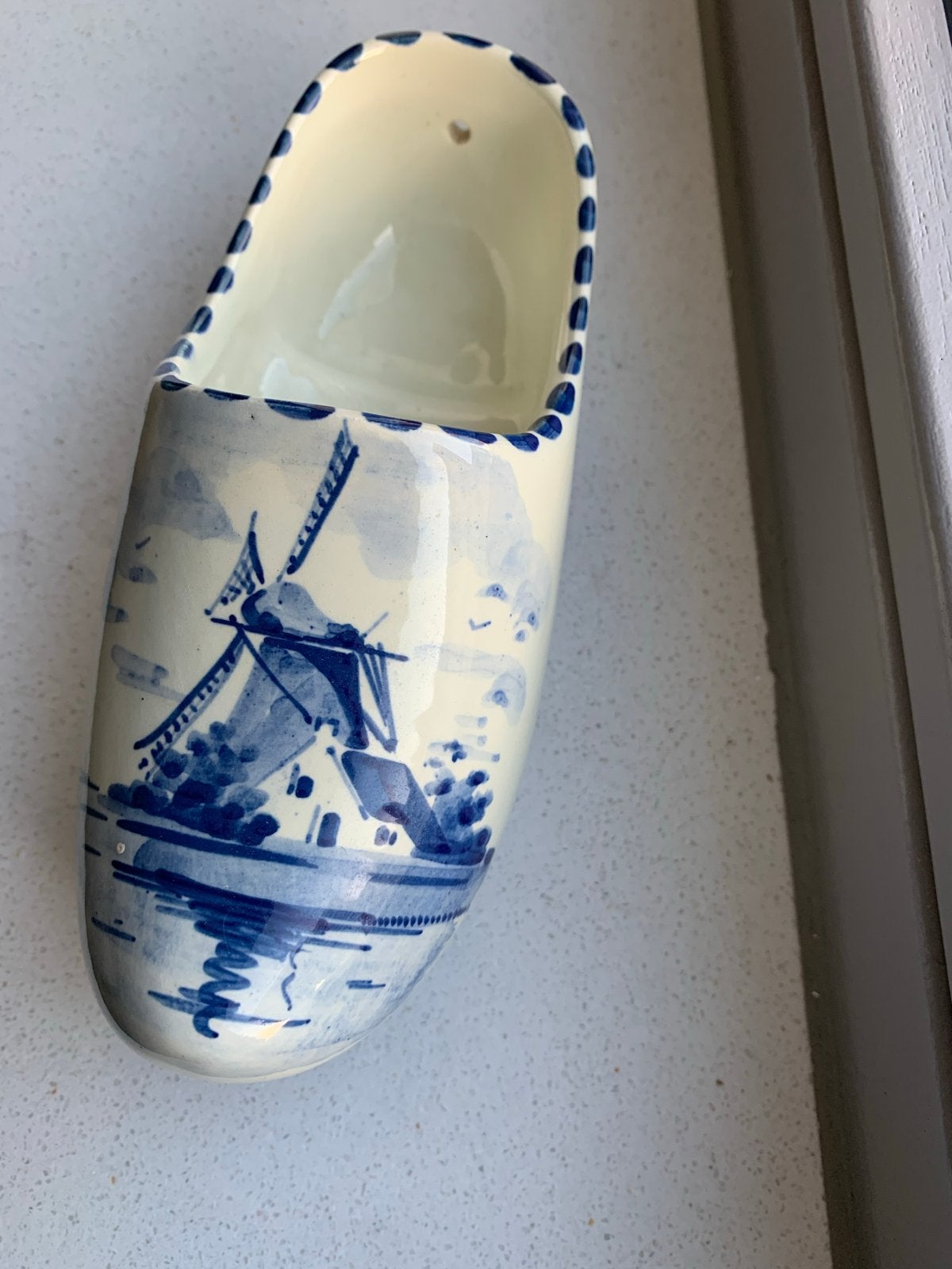 Delfts blauw klompje - Handbeschilderd met molen, Antiek en Kunst, Ophalen of Verzenden