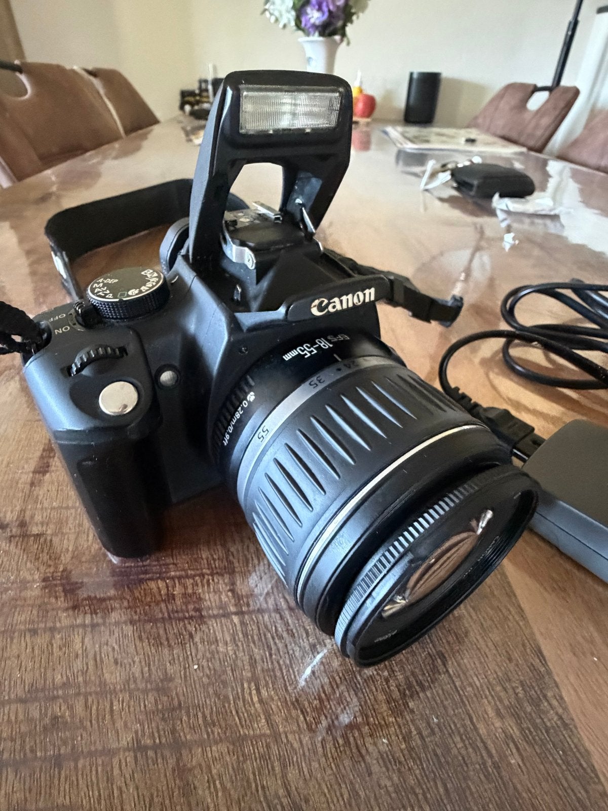 Canon EOS 350D Spiegelreflexcamera met 18-55mm lens, Ingebouwde flitser, Gebruikt, Spiegelreflex, Canon