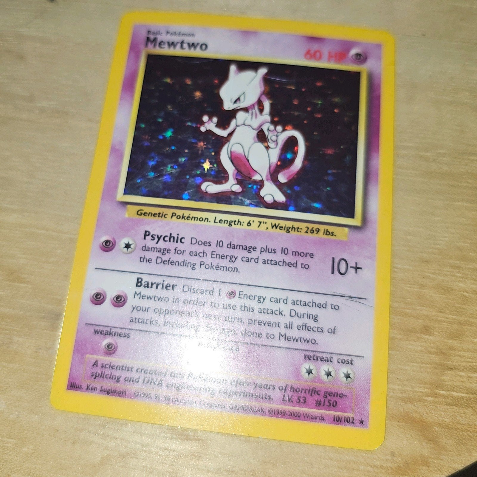 Mewto holo pokémonkaart vintage !, Ophalen of Verzenden, Zo goed als nieuw