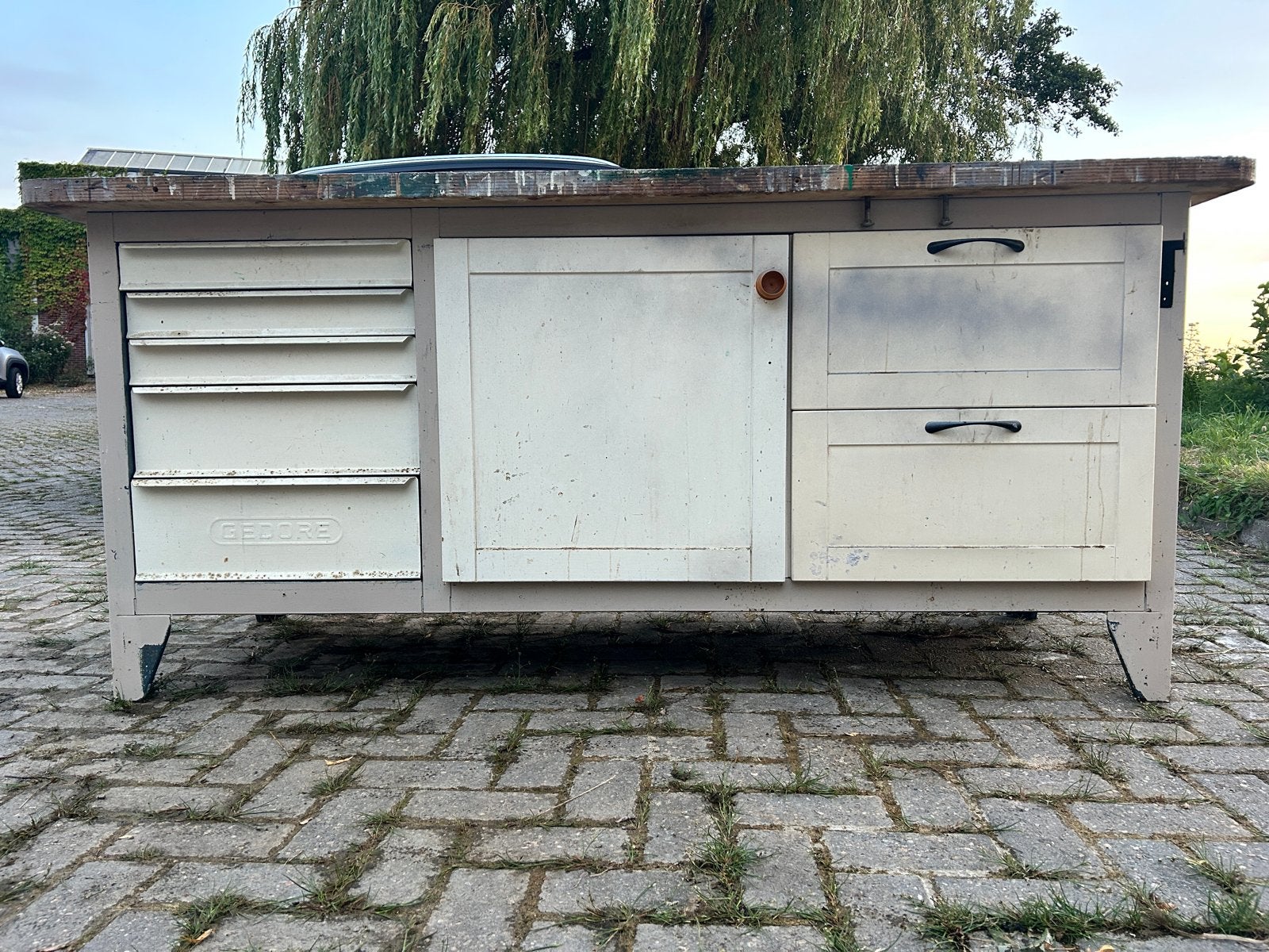 Vintage Industrieel Gedore Werkbank / Kookeiland, Ophalen