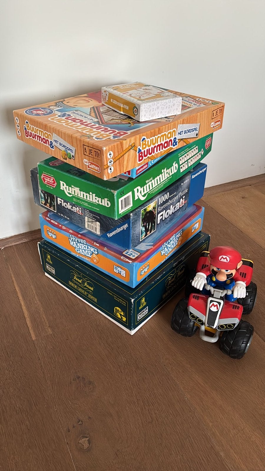 Bordspellen en puzzels: Buurman & Buurman, Rummikub, Flokati, Drie of vier spelers, Ophalen, Gebruikt