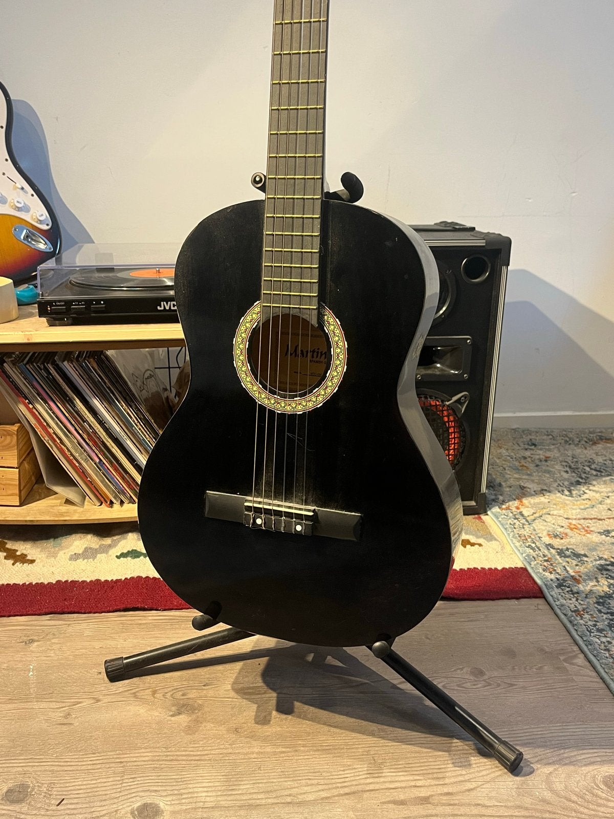 Zwarte klassieke gitaar - Martin, Ophalen of Verzenden, Gebruikt, Klassieke of Spaanse gitaar