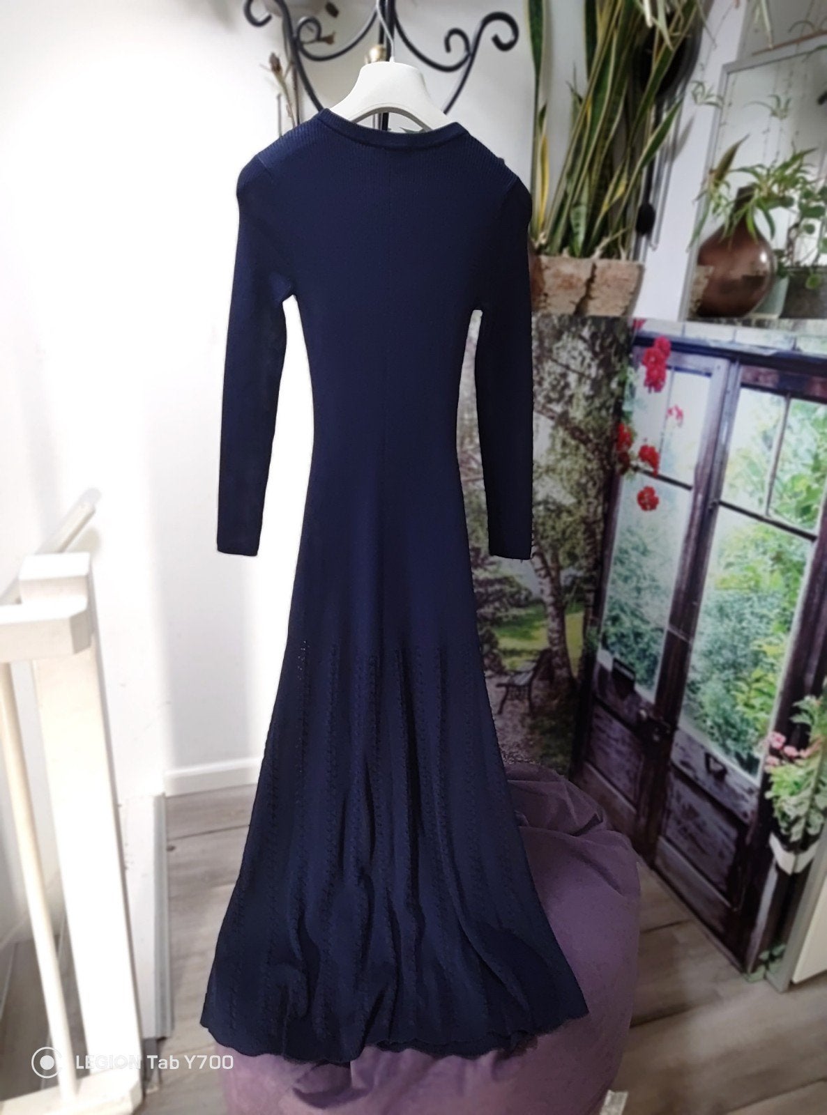 Sandro marineblauwe gebreide jurk met knoopdetails S/XS, Kleding | Dames, Blauw, Sandro, Ophalen of Verzenden, Zo goed als nieuw