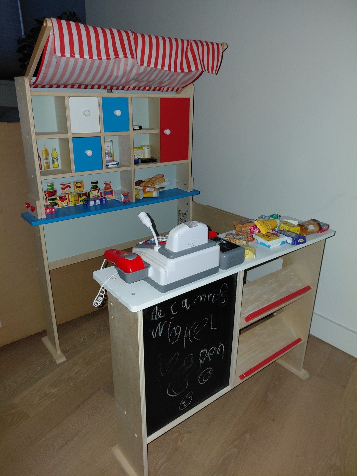 speelgoed kinder winkel met producten geld kassa winkelwage, Ophalen of Verzenden, Overige typen