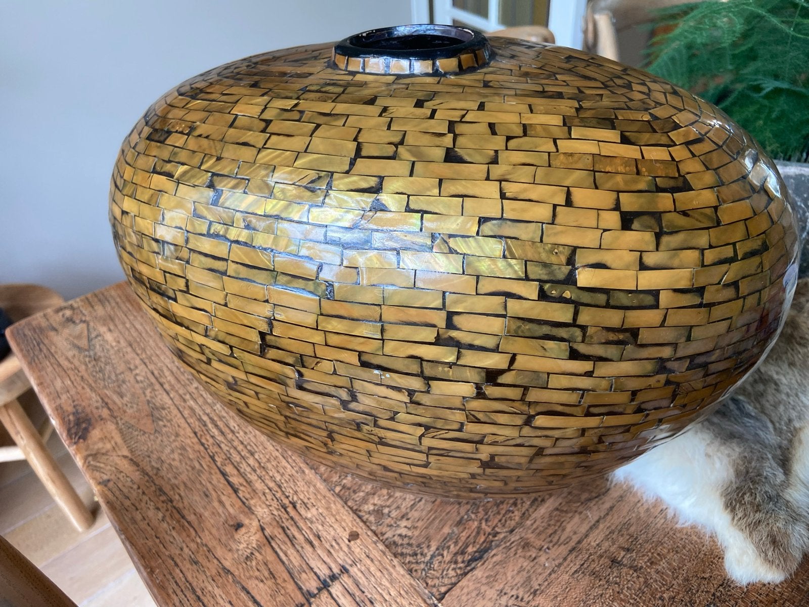 Decoratieve vazen met mozaïek van geëmailleerde strookjes, Handgemaakt, Natuurlijk materiaal, Ophalen of Verzenden, Zo goed als nieuw