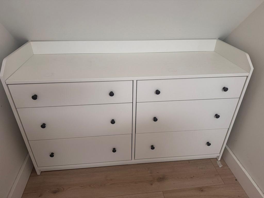 Witte ladekast met 6 lades - Zo goed als nieuw, Huis en Inrichting, Kasten | Ladekasten, 5 laden of meer, 100 tot 150 cm, Ophalen of Verzenden