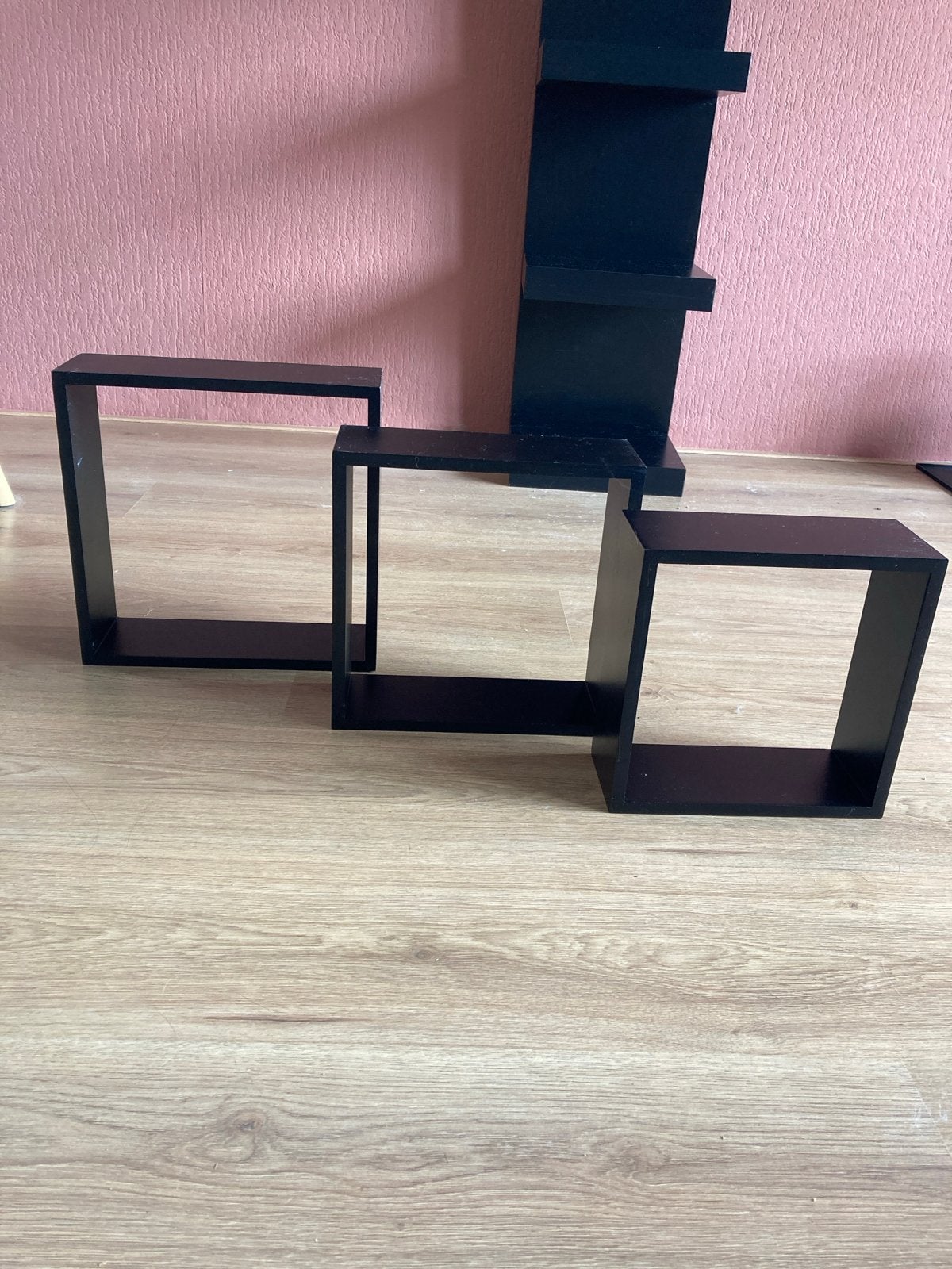 Zwarte kubus wandplanken set, Ophalen, Gebruikt